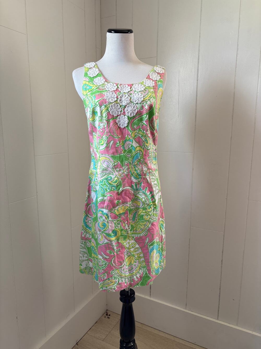 Lilly Pulitzer Pink & Green Floral Mini Dress, Size 0